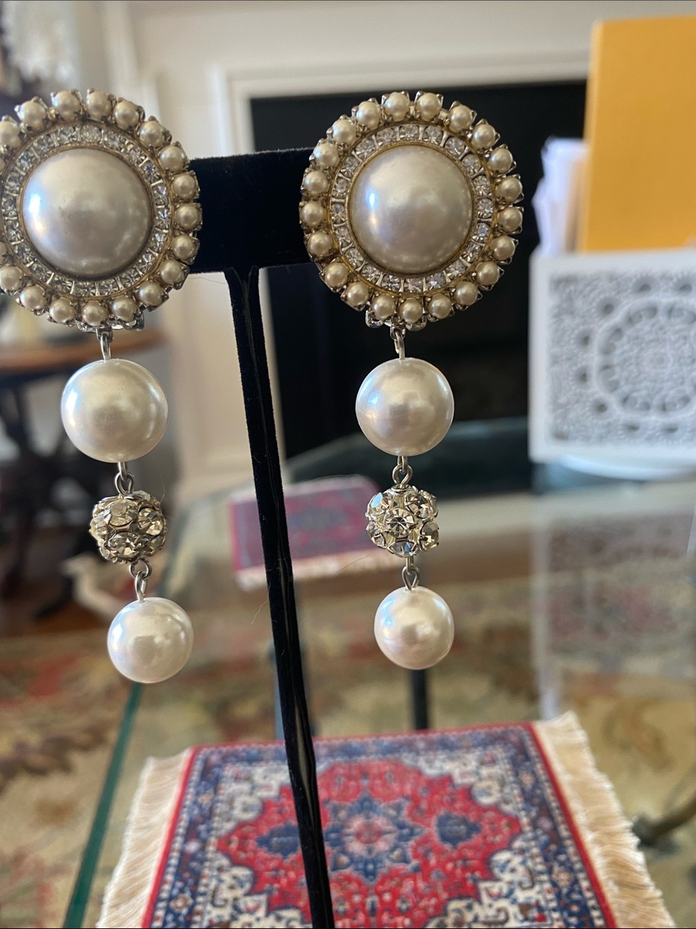 Pearl Drop Statement Earrings - White Faux Pearl Dangle